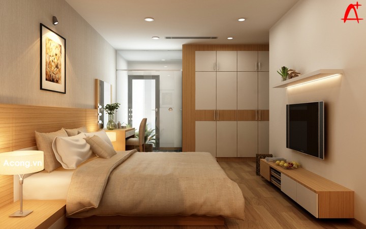 Thiết kế nội thất căn hộ A4, 111,9m2 chung cư Thăng Long No 1: phòng ngủ