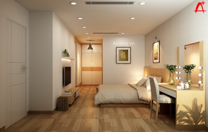 Thiết kế nội thất phòng ngủ căn hộ chung cư Thăng Long No 1