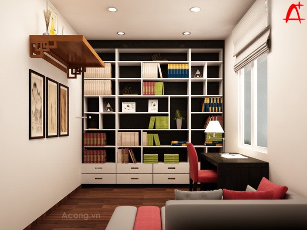 Thiết kế nội thất nhà lô phố Thanh Hóa: phòng làm việc